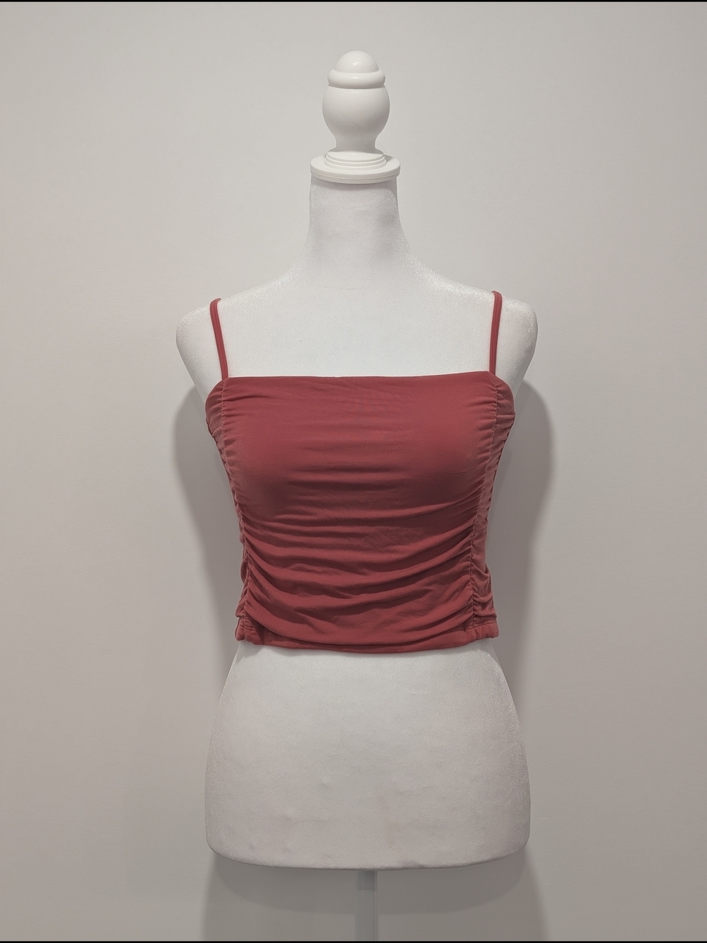 Aritzia Wilfred Lydia Tank Rushed Cropped Cami - Rosy Red